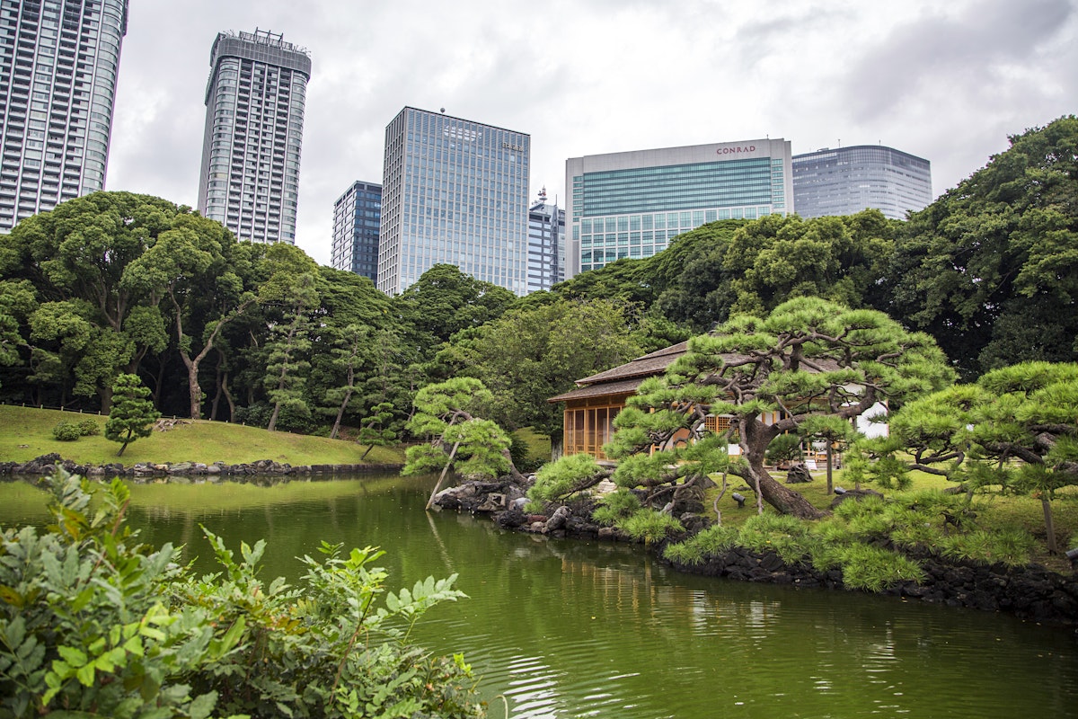 Tokyo, Japan - October 3, 2016: View at modern skyscrapers and  Hamarikyu Gardens in Tokyo. It is a public park opened April 1, 1946.
639141584
Building Exterior, Landscaped, Green Color, Japanese Culture, Urban Scene, Outdoors, Tokyo Prefecture, Japan, Asia, Tree, Plant, Lake, Formal Garden, Park - Man Made Space, City, Hamarikyu