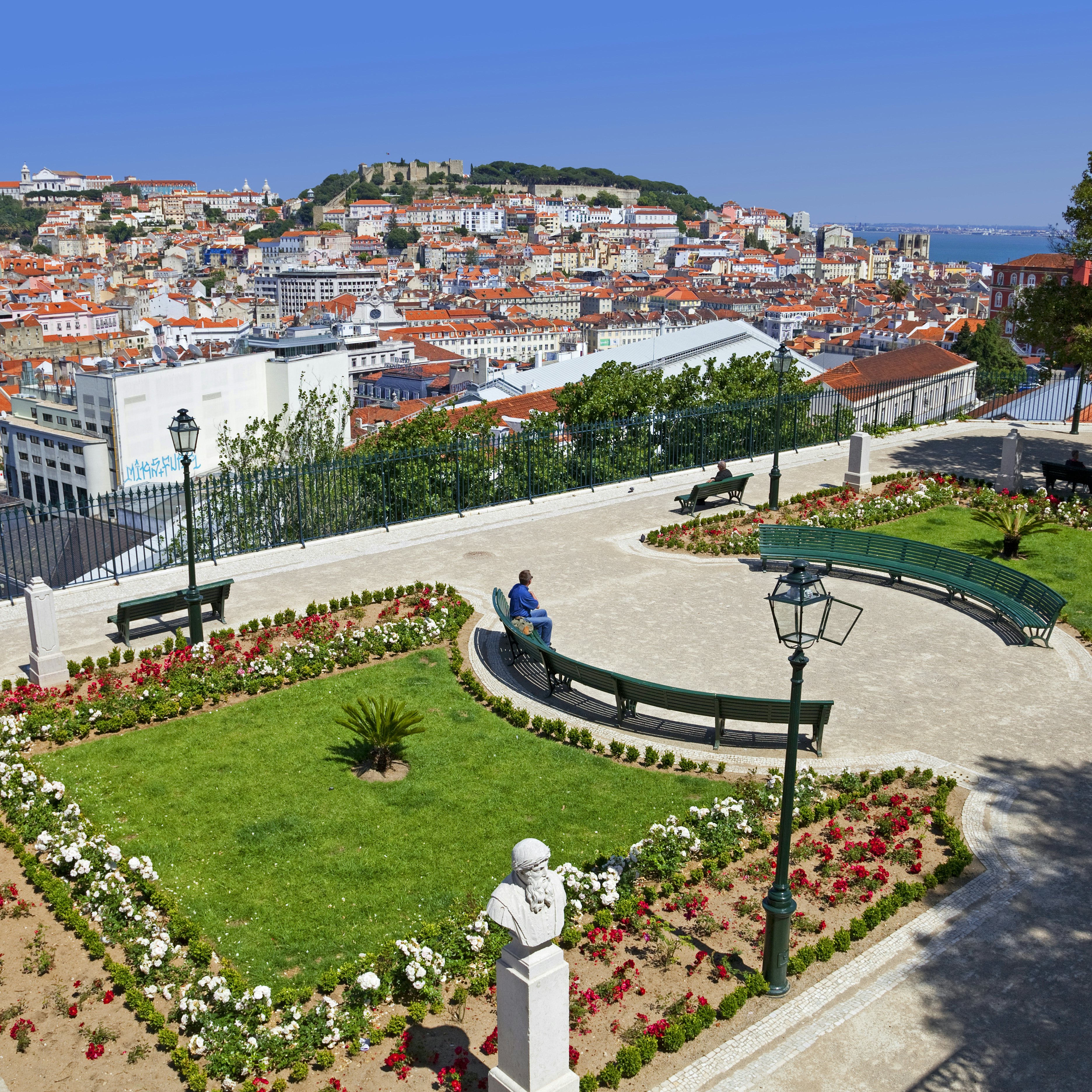 Lisbon, Portugal - May 26, 2013: Miradouro de Sao Pedro de Alcantara viewpoint or Belvedere in Bairro Alto District. View of the Baixa and Alfama District and Castelo Sao Jorge aka Saint George Castle
957763046
sao pedro de alcantara, miradouro, castelo, bairro alto, alcantara
