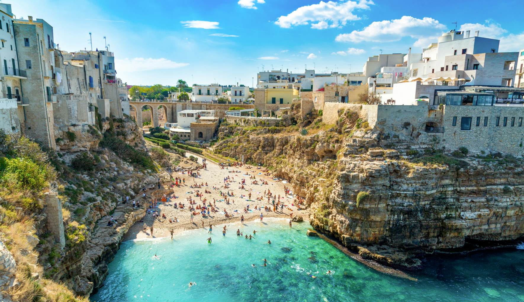 Lama Monachile Cala Porto beach in Polignano a Mare