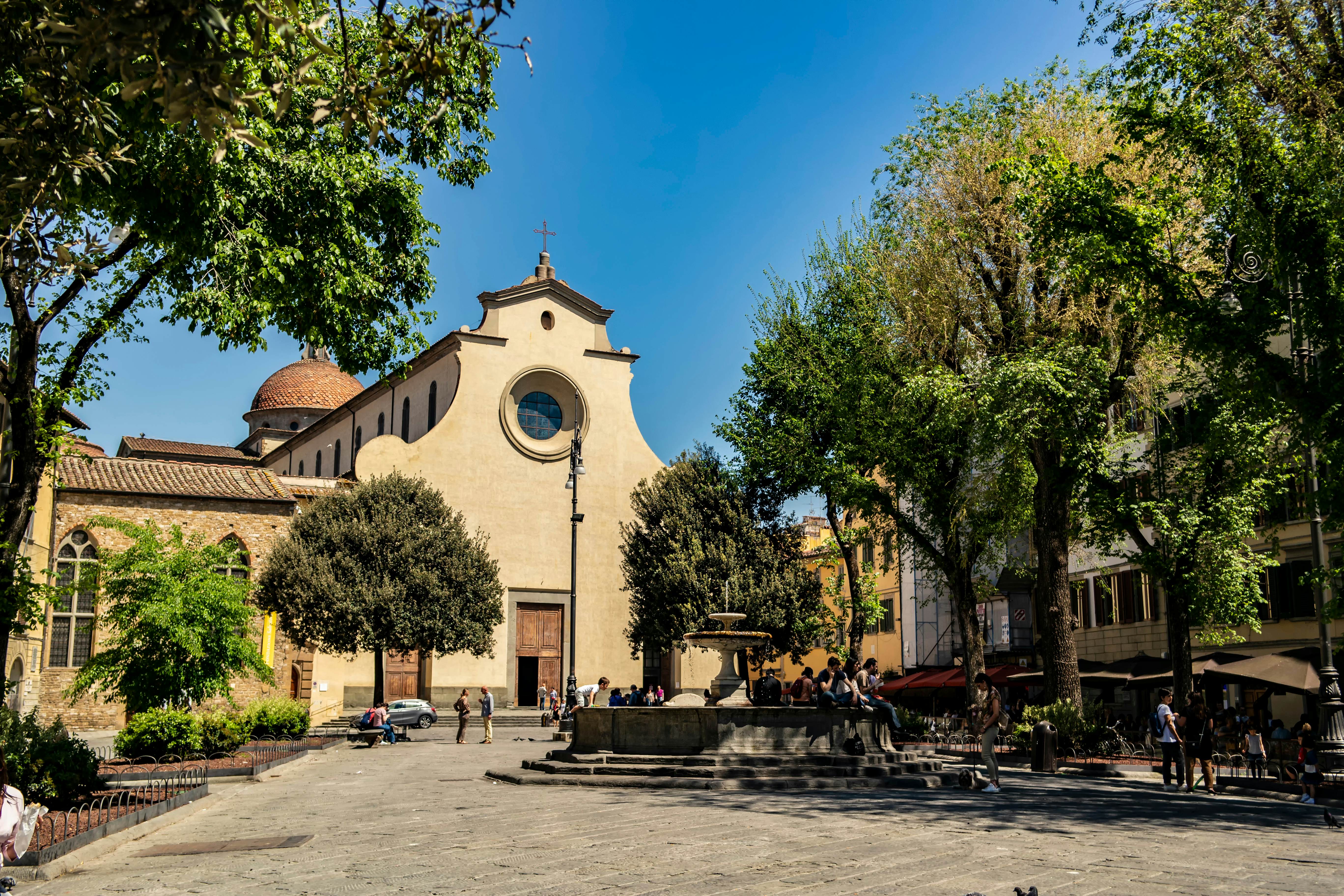 Facade view of the Santo Spirito church in Florence. Florence, Tuscany - Italy