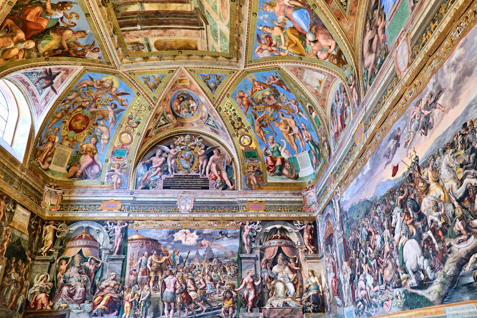 Rome Lazio Italy. The Vatican Museums in Vatican City. Raphael rooms frescoes