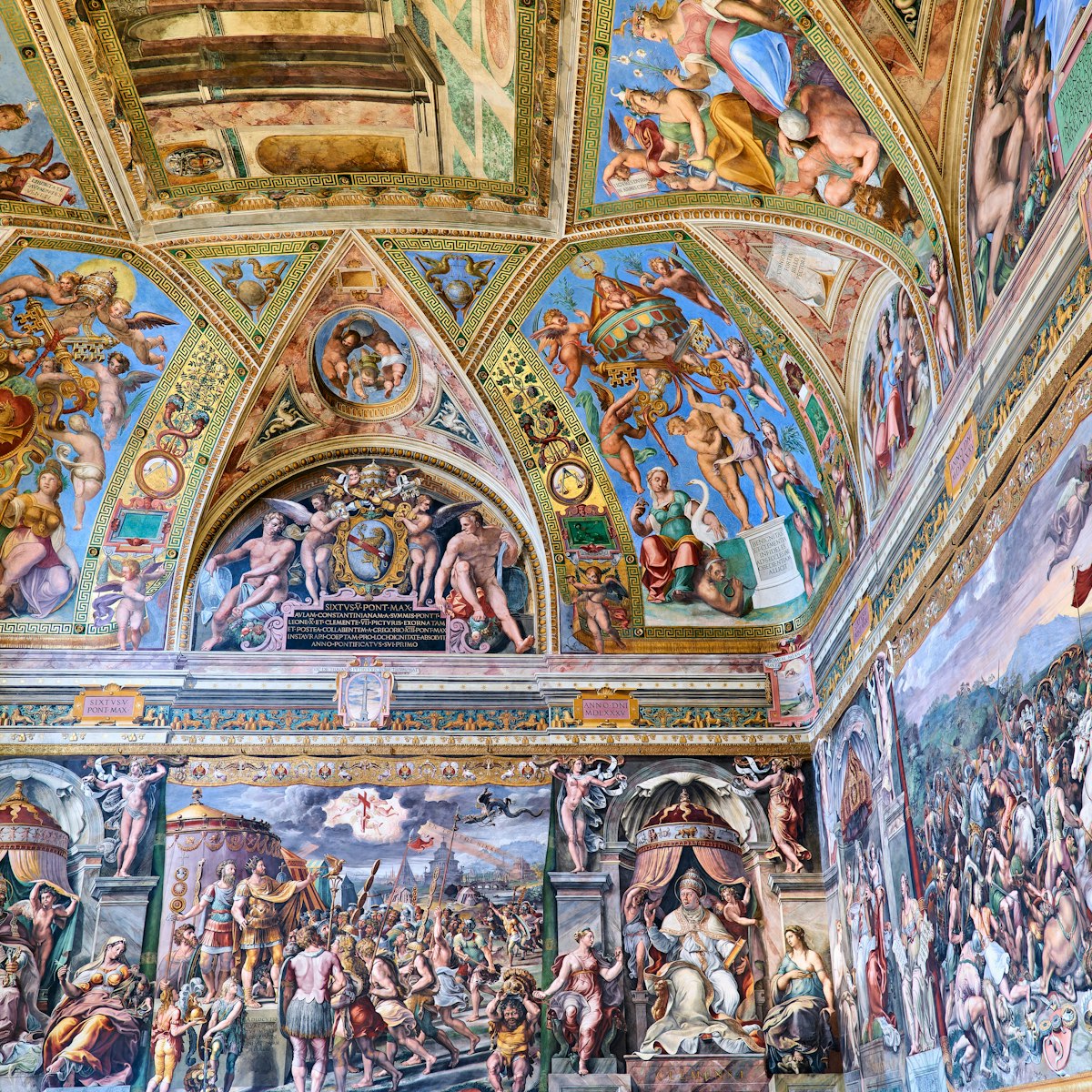 Rome Lazio Italy. The Vatican Museums in Vatican City. Raphael rooms frescoes