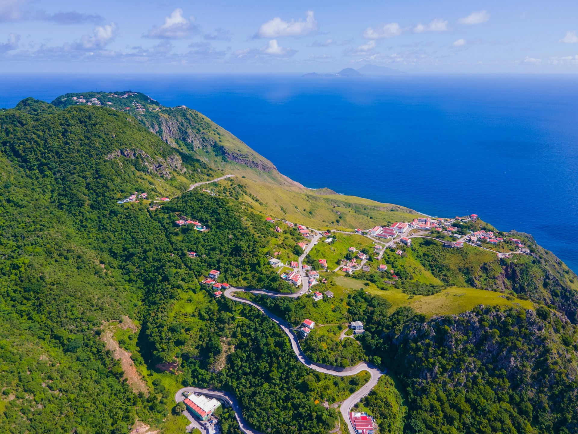 Road to Fort Bay Harbor from The Bottom, Saba, Caribbean Netherlands