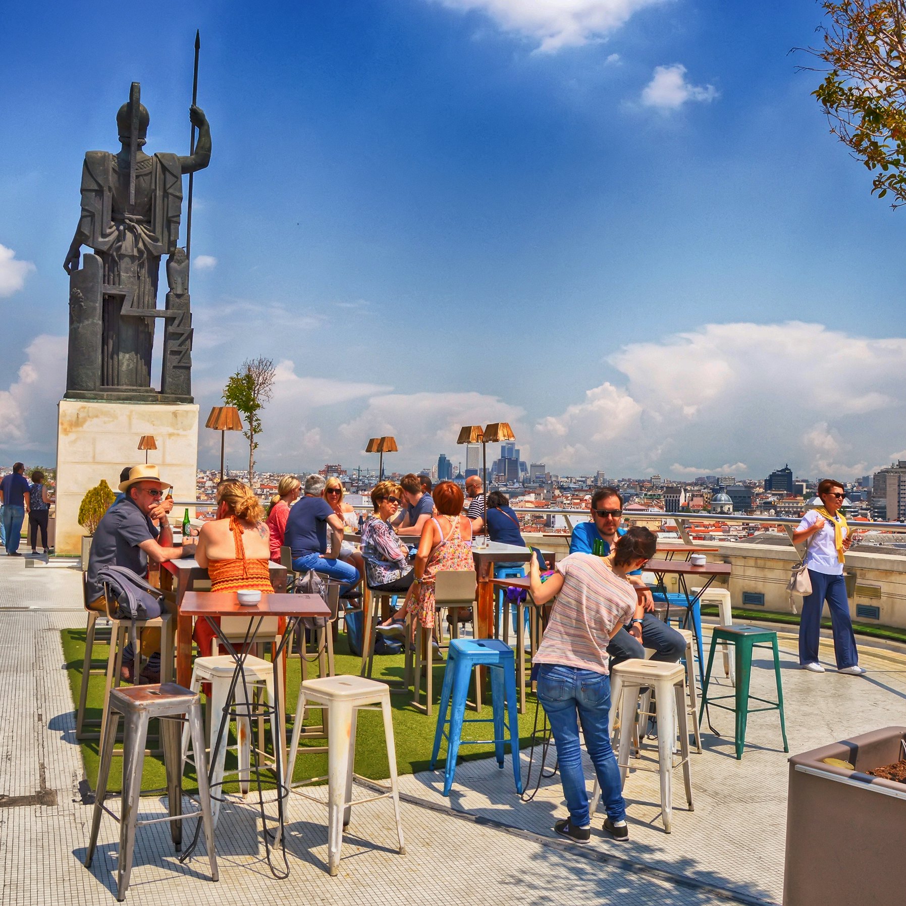 MADRID, SPAIN - JUNE 4: Roof of Circulo de Bellas Artes in Madrid, Spain