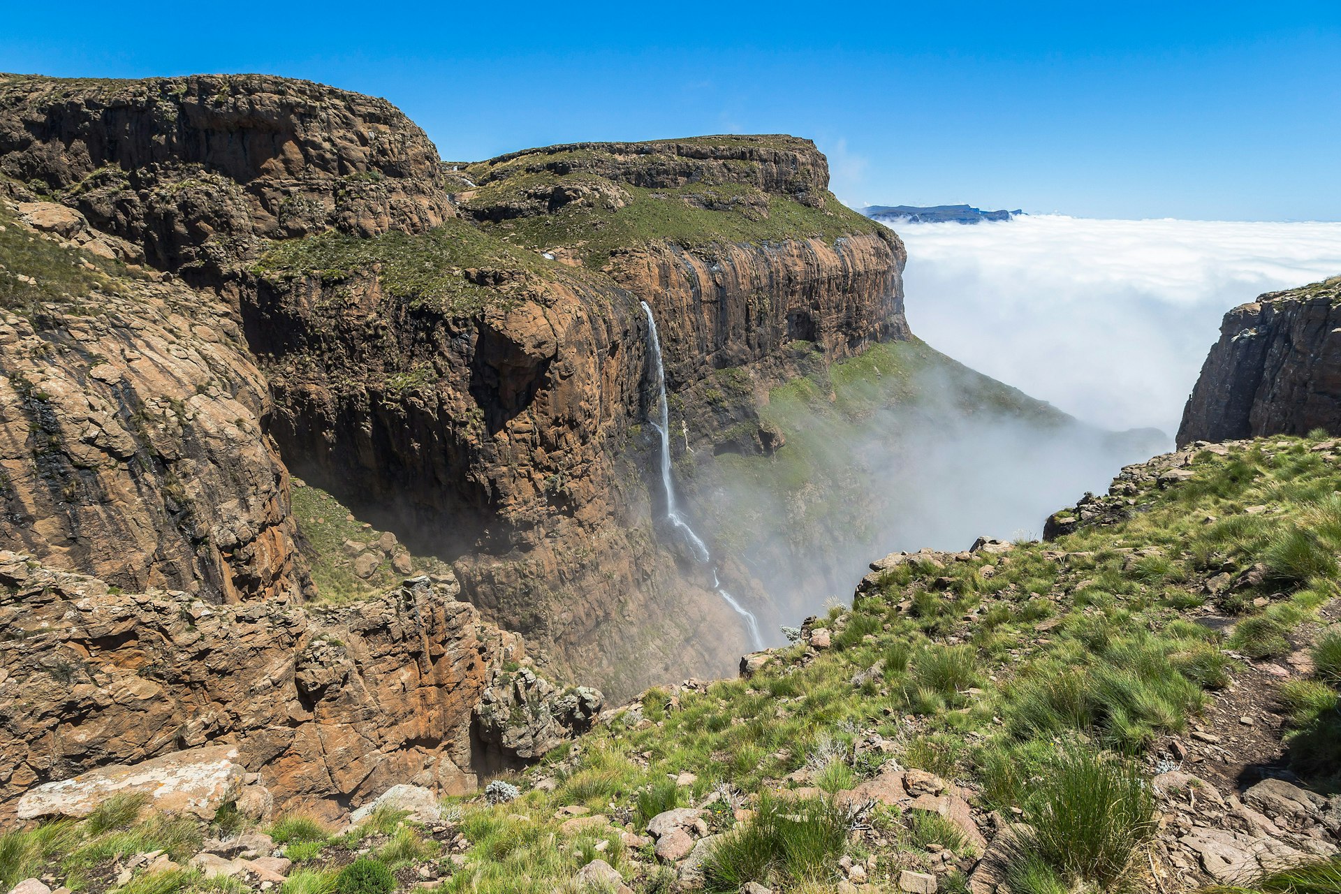 Tugela Falls as seen from the of Sentinel Hike, Drakensburg, South Africa