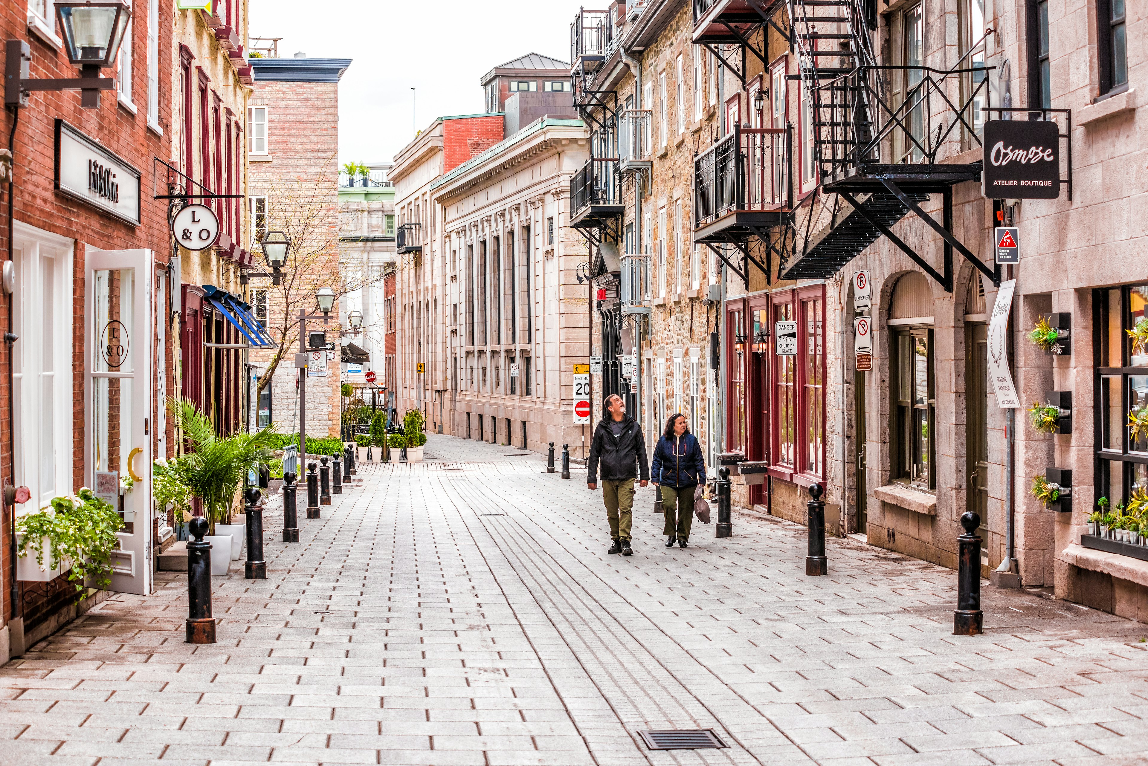 Lower old town street called Rue du Sault-au-Matelot, Québec City, Québec, Canada