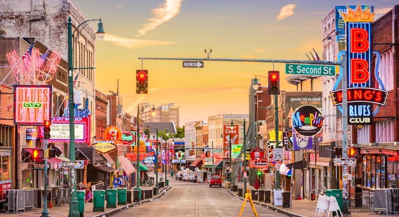 MEMPHIS, TENNESSEE - AUGUST 25, 2017: Blues Clubs on Beale Street at dawn.; Shutterstock ID 705893698; GL: 65050; netsuite: Online ed; full: Memphis for free; name: Claire naylor
705893698