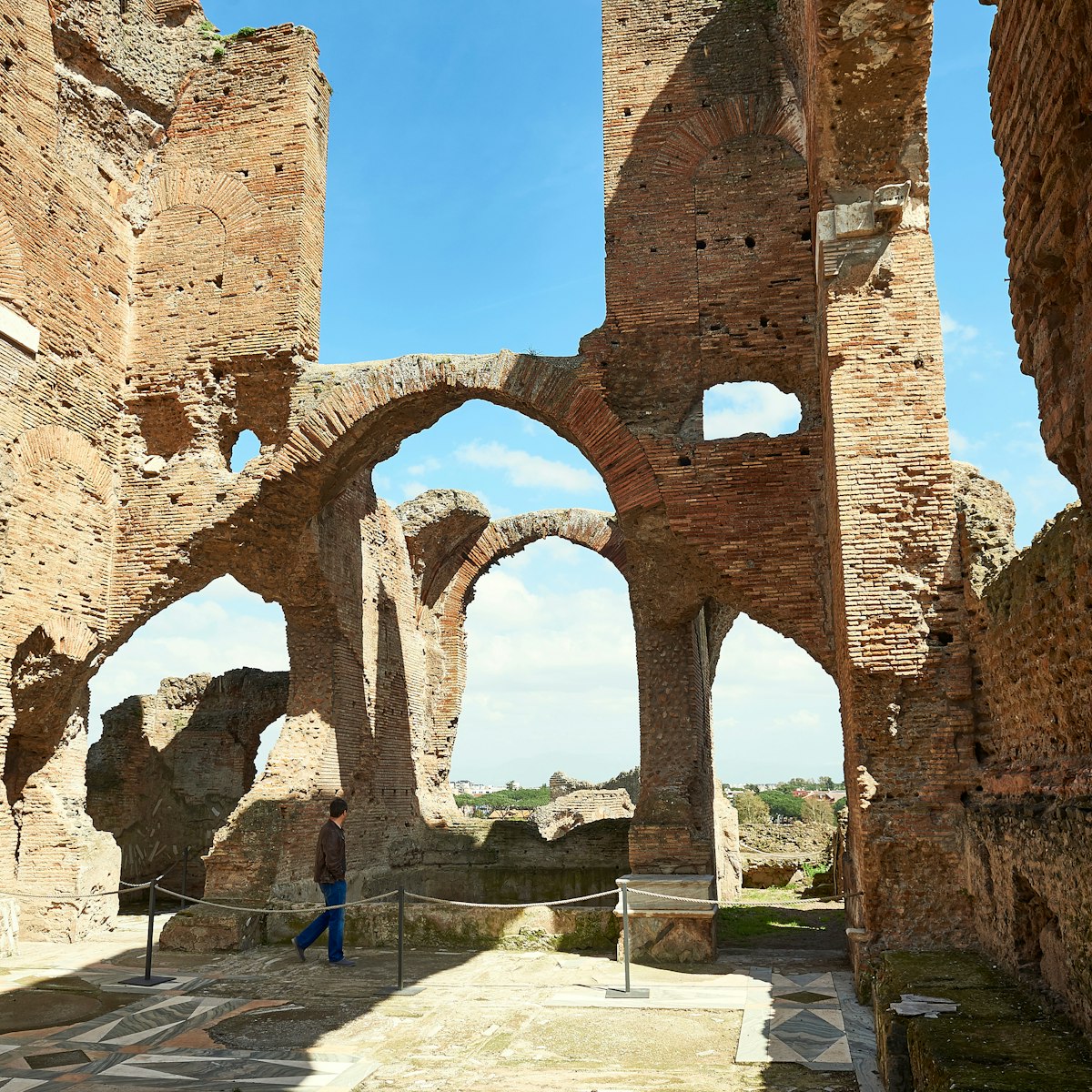 Ruins of Villa dei Quintili on the Appian Way in Rome.
1119245861
ancient, antique, antiquity, appia, archaeological area, archeology, arches, architecture, art, blue, blue sky, bricks wall, building, city, cloudy blue sky, cloudy sky, culture, europe, famous, historic, historical, history, italy, landmark, landscape, location, man, mediterranean, monument, monumental, mosaic, mosaic tiles, old, outdoor, panoramic, proportions, roman empire, rome, ruins, site, stone, structure, tourism, tourist, travel, villa dei  quintili, visited, vía apia, wall, wall texture, villa dei quintili