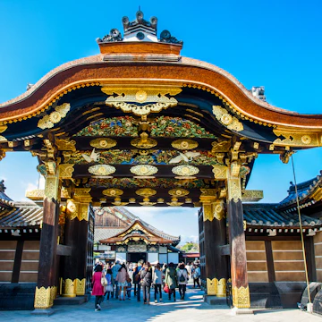 KYOTO, JAPAN - March 27, 2014: The Nijo-jo Castle on March 27, 2014 in Kyoto, Japan. The Nijo-jo Castle was the residence of the Tokugawa shoguns in Kyoto, who had been ruling Japan for over 260 years
ancient, asia, asian, blue, building, castle, concentric, cultivated, culture, day, defense, entrance, fortification, garden, heritage, higashi, historic, historical, history, honmaru, japan, japanese, keep, kyoto, landmark, landscape, nijo, nijo-jo, ninomaru, old, oriental, palace, path, precision, protection, structure, tradition, traditional, travel, tree, vintage, wooden