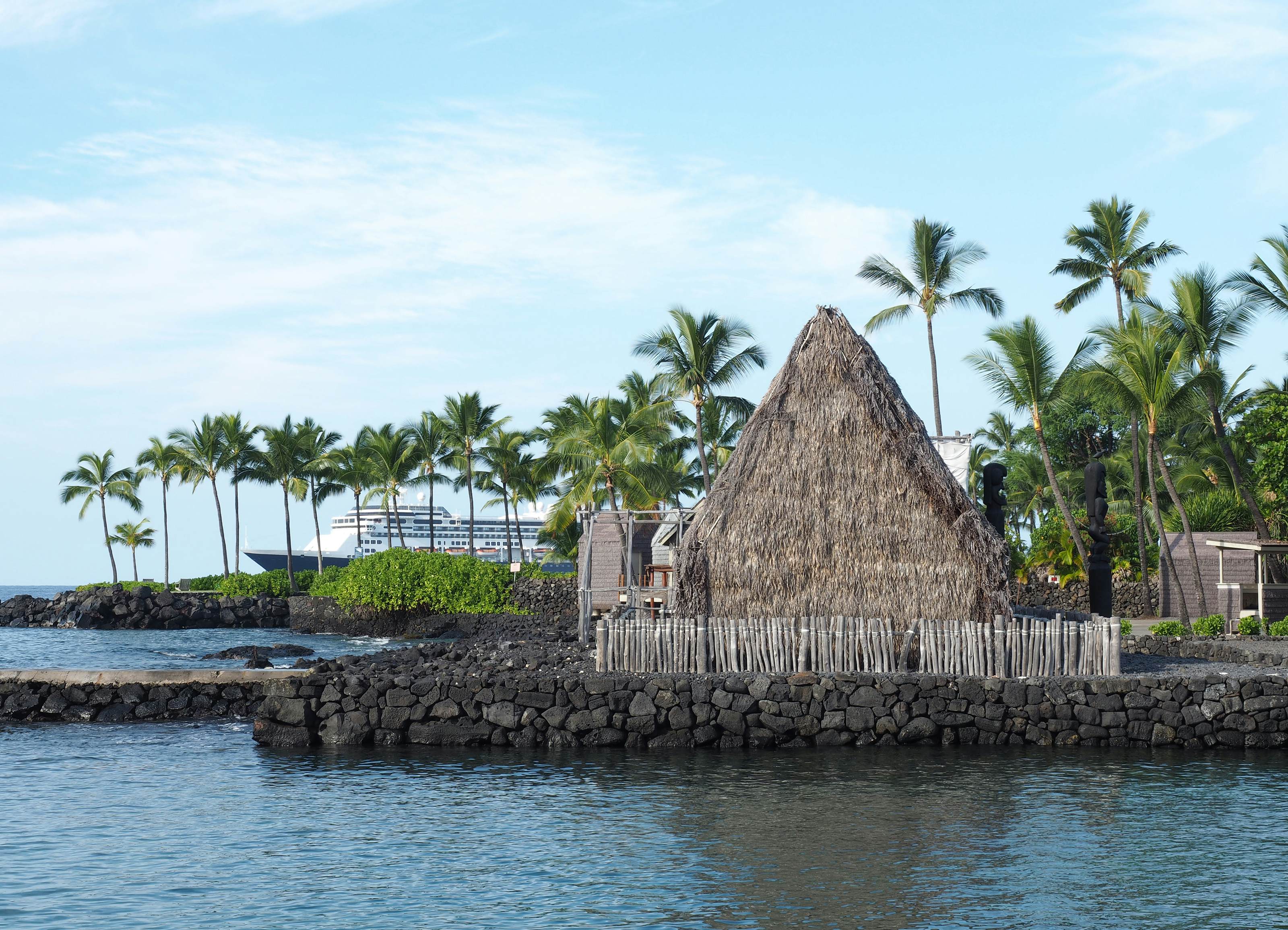 Historic Ahu' ena Heiau Temple in Kamakahou Bay Kona, Hawaii
330044978
roof, beach, tropical, architecture, sacred, temple, dwelling, polynesian, culture, landmark, bay, house, lava, thatched, port, hawaii, structure, traditional, building, hut, ocean, harbor, historic, kona, kamakahou, cruise, trees, ship, palm, ahuena, heiau