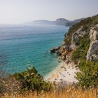 View of a small beach along the coast with a few people, Sardinia, Italy.
1361801517