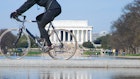 157332529
Getty, RFC, Cycling, Defocused, Horizontal, Reflective, Photography, Spring, Springtime, President, Reflection, Abraham Lincoln, Blurred Motion, Color Image, International Landmark, Lincoln Memorial, Presidential Memorial, Reflecting Pool, Reflecting Pool - Washington DC, Springtime In Washington Dc, The Mall, Travel Destinations, Washington DC, Bicycle, Clothing, Footwear, Glove, Person, Shoe, Transportation, Vehicle