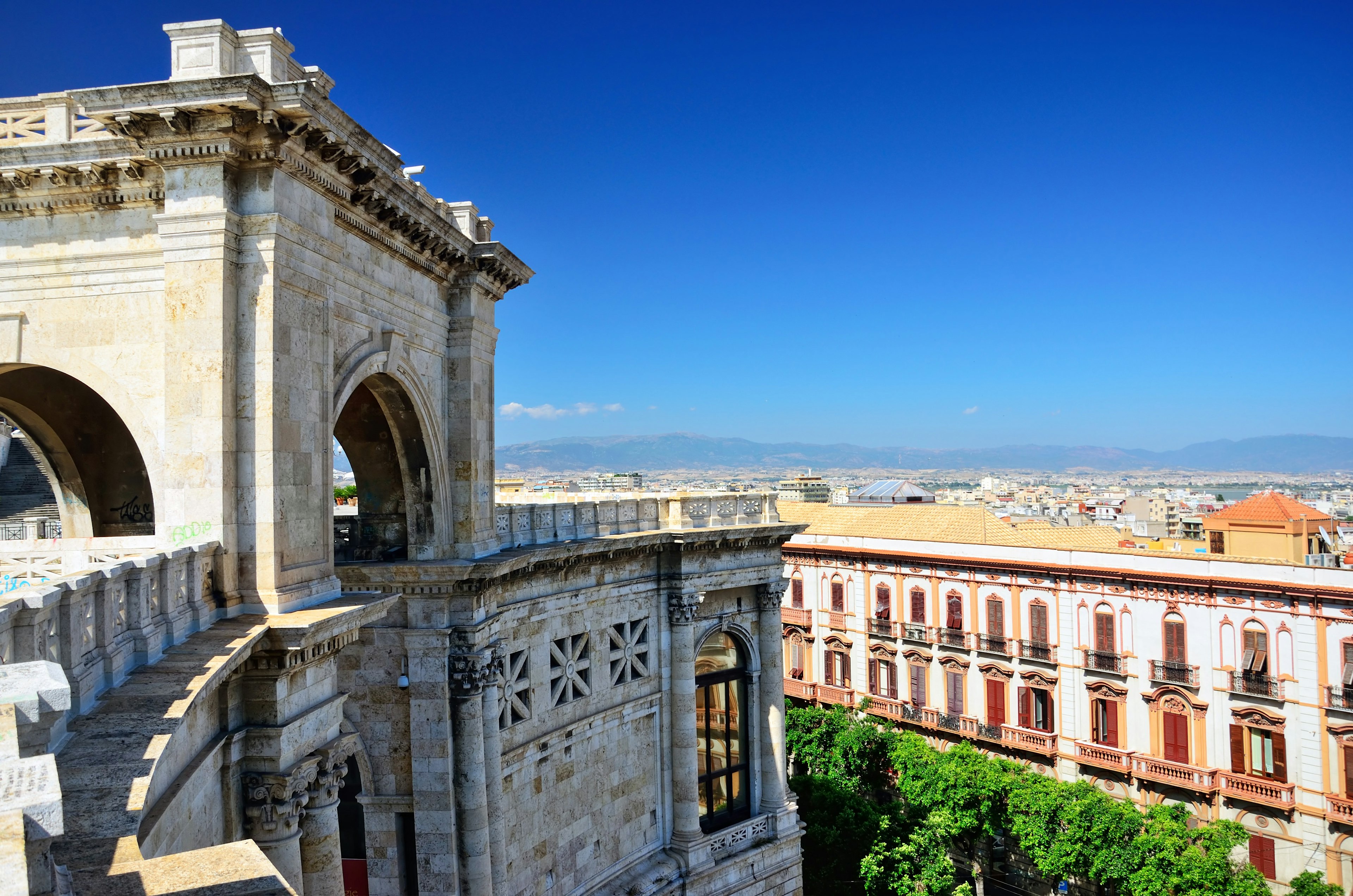 View over the Bastion of Saint Remy, Cagliari, Italia