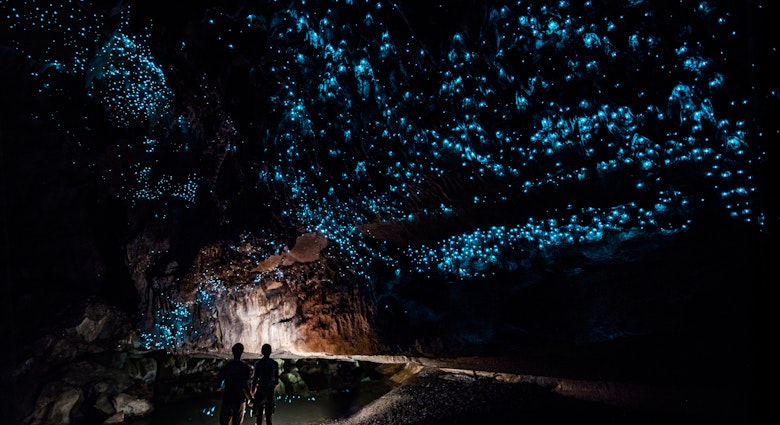 912291130
Cave; Couple - Relationship; Exoticism; Flashlight; Germany; Glowworm; Hiking; Horizontal; Underground; Waipu; Waitomo Caves; Water; Nature; New Zealand; Night; People; Photography; River; Romance;
Two people explore the glowworm cathedral at the end of Waipu Cave in New Zealand.