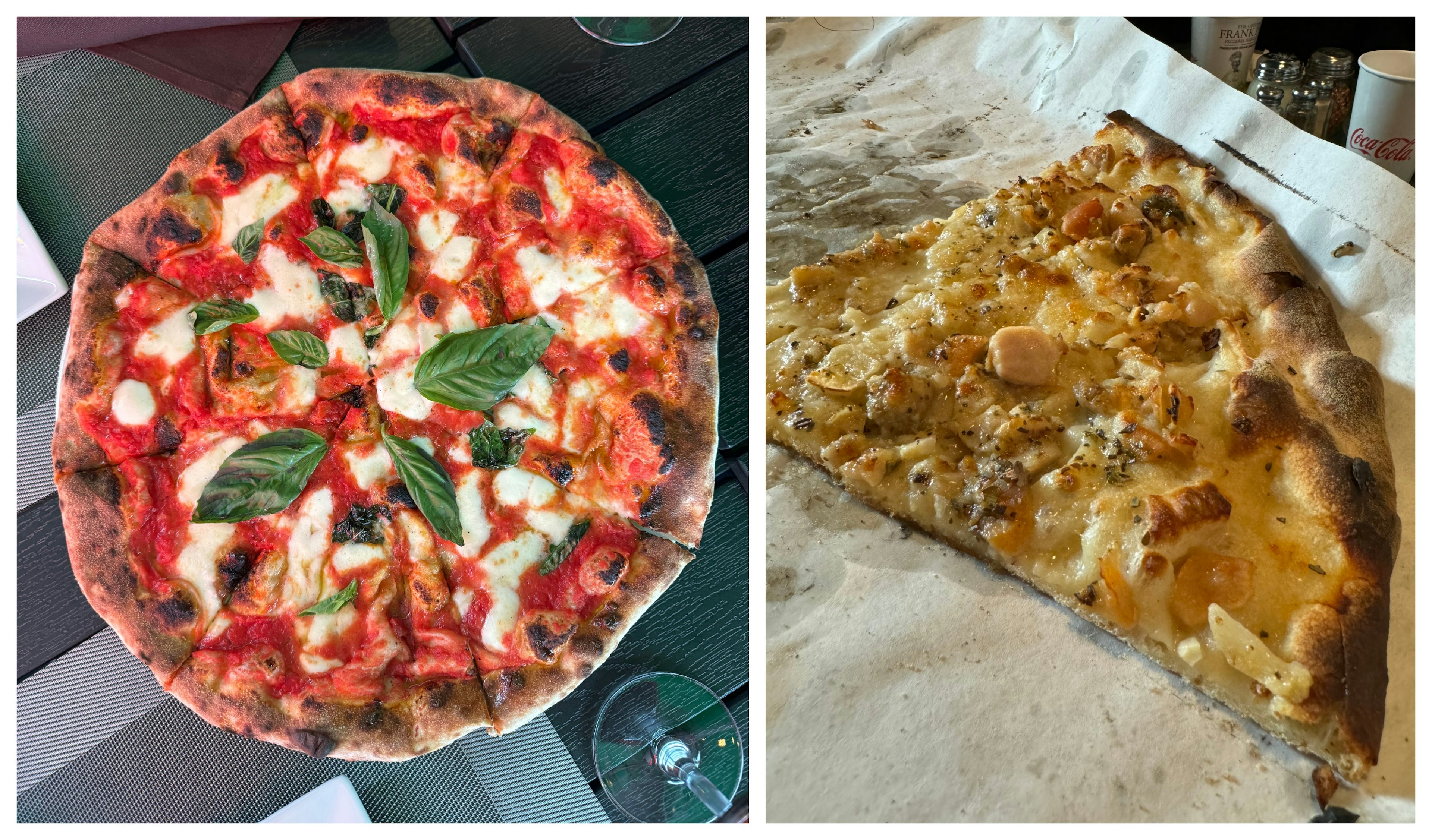 Collage of pizzas from restaurants in New Haven, CT