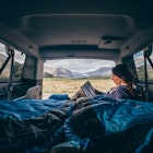 A woman camping in a van in Alaska
708070978
active