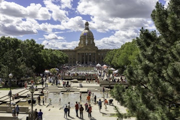 Edmonton, Alberta, Canada - July 1st, 2018: People gathering in front of the Alberta Legislature Building, enjoying Canada Day
1152837979