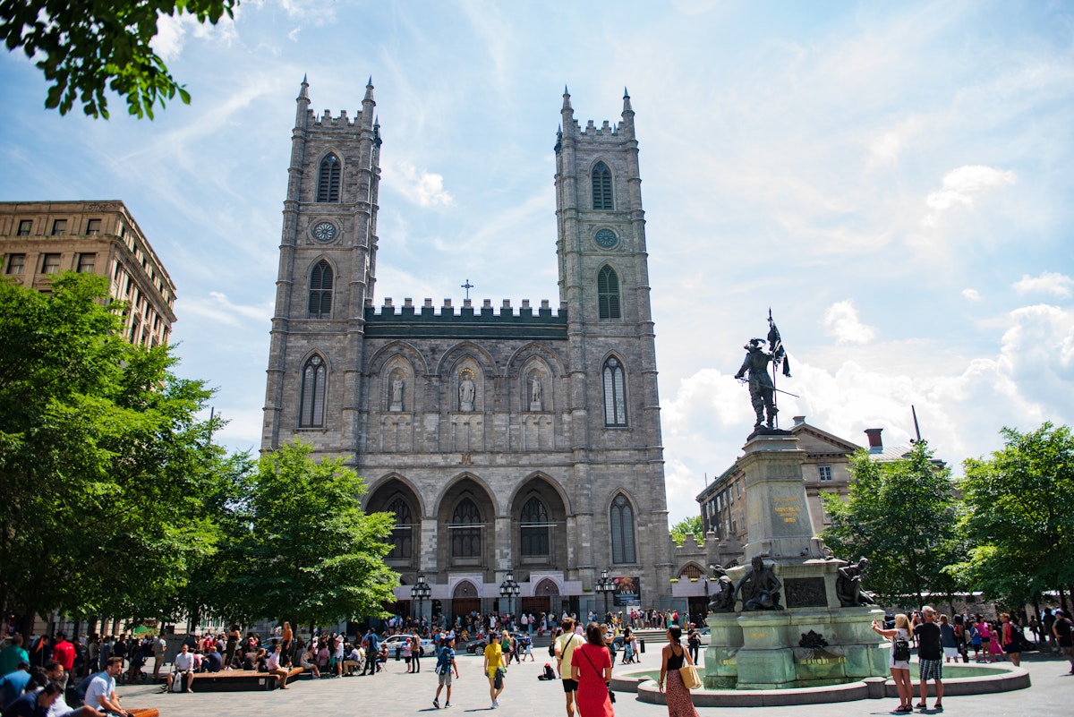 Montreal, Canada. July 31, 2019 . Exterior of the basilica of Notre Dame in Quebec. Sunny day.
1219240147