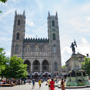 Montreal, Canada. July 31, 2019 . Exterior of the basilica of Notre Dame in Quebec. Sunny day.
1219240147