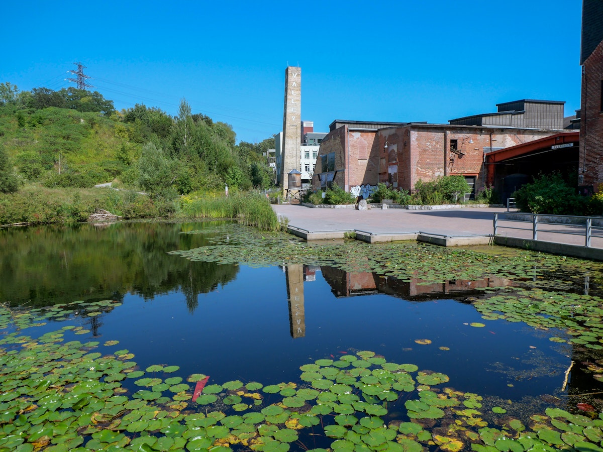 Toronto, Canada - August 24 2021:  Evergreen Brick Works in the Don Valley, a brick factory from the 19th century preserved as a park and museum
1452380964
evergreen brick works, path, don valley