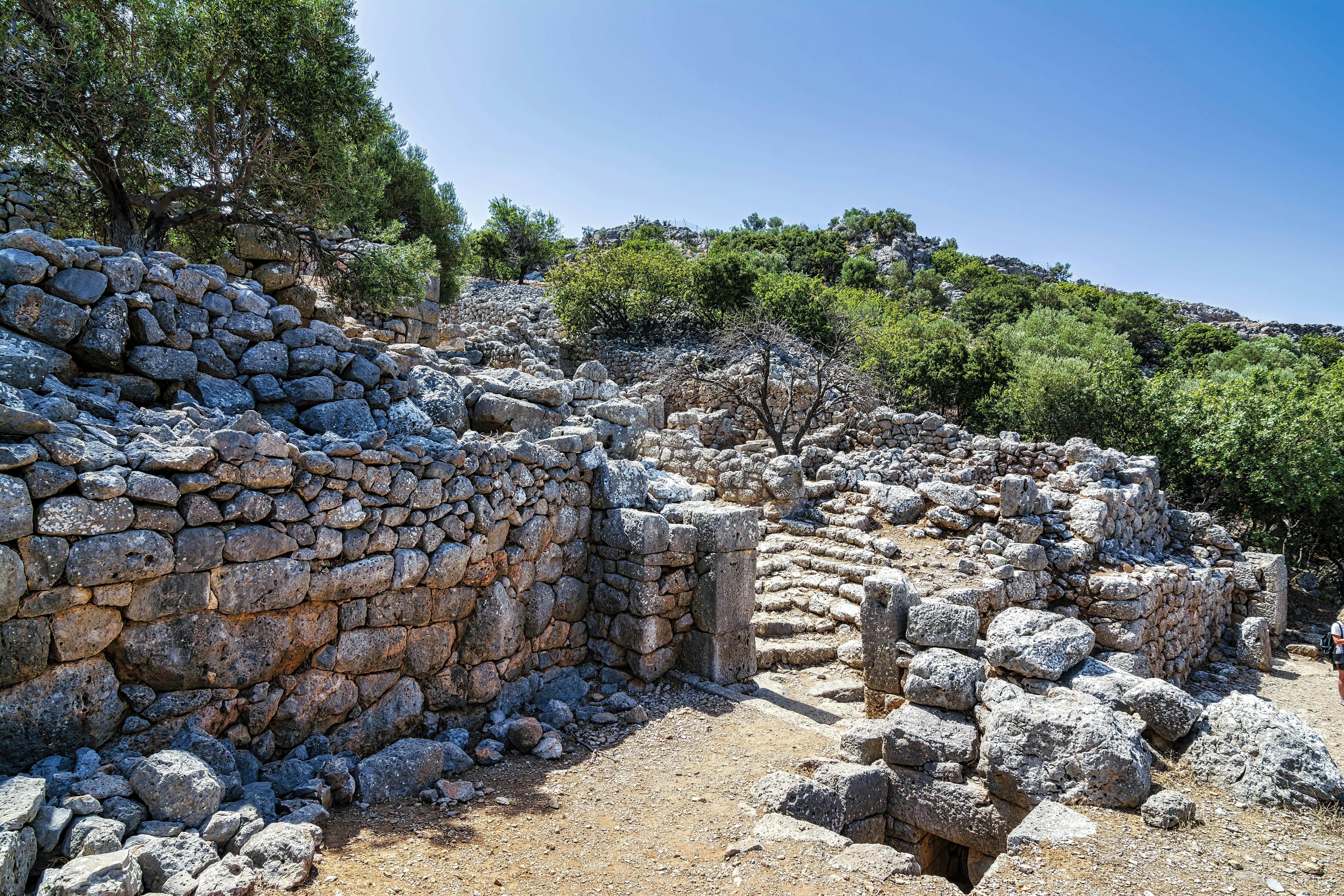 Ruins of the ancient Greek city of Lato,2500 years old near Kritsa, Crete. Lato was one of Crete's most important Dorian city-states, considered the most well-preserved city of the classical Hellenistic period. Built between two hills, in a strategic location, offers defensive coverage to the entire city.
1672413522
civilisation, archeology, archeological, dorian, cretan, classic greece, lato, ancient town of lato