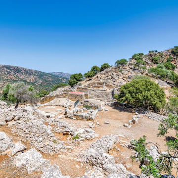 Ruins of the ancient Greek city of Lato,2500 years old near Kritsa, Crete. Lato was one of Crete's most important Dorian city-states, considered the most well-preserved city of the classical Hellenistic period. Built between two hills, in a strategic location, offers defensive coverage to the entire city.
1676789477
civilisation, archeology, archeological, dorian, cretan, classic greece, lato, ancient town of lato