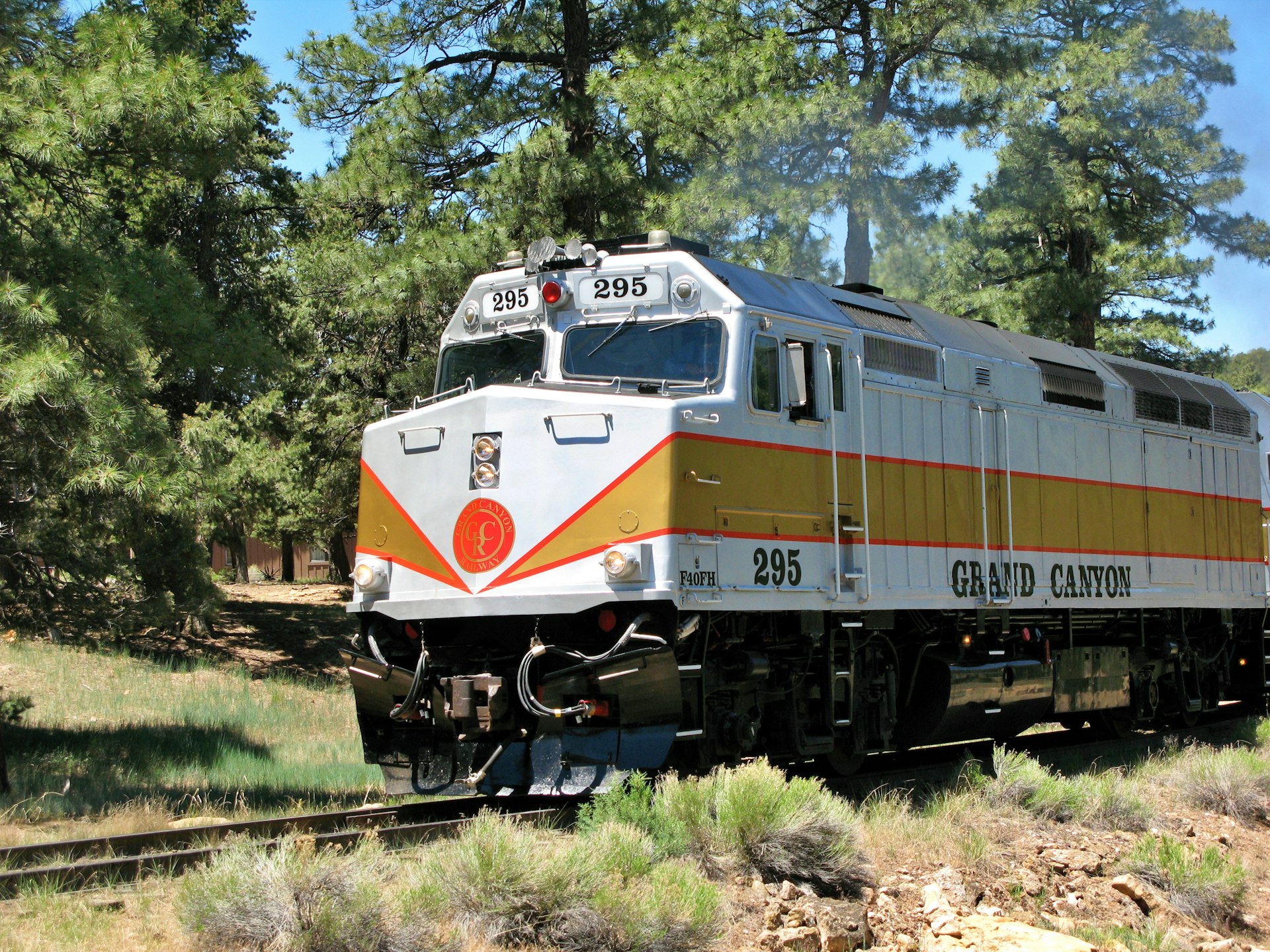 The Grand Canyon Railroad enters Grand Canyon National Park, Arizona, USA