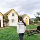 Iceland tourist by Old Farmhouse Laufas Glaumbaer farm Folk Museum turf roof houses in Varmahlid, Skagafjordur. Icelandic tourist destination and attraction landmark. Woman walking Icelandic sweater.; Shutterstock ID 1789772660; GL: 65050; netsuite: Online ed; full: Iceland alternative experiences; name: Claire Naylor
1789772660