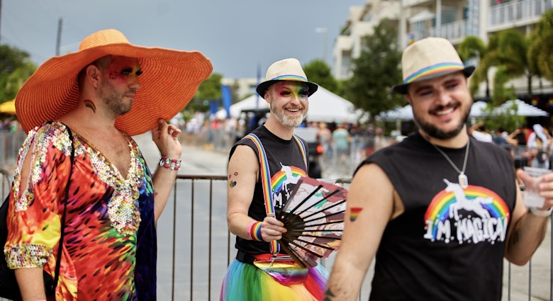Wilton Manors, FL, USA. Jun 17, 23: Stonewall Pride Parade  Street Festival in Wilton Manors. Stonewall Pride celebrates the historic Stonewall Riots and the start of the LGBT+ human rights movement.; Shutterstock ID 2319025543; GL: 65050; netsuite: Lonely Planet Online Editorial; full: Things to know about Florida; name: Brian Healy
2319025543
2023, activist, against desantis, bisexual, celebrate, celebration, crowd, demonstration, diversity, equality, flag, freedom, gay against desantis, gay family, gay marriage, gay parade, governor of florida, happiness, homosexual, homosexuality, identity, lesbian, lesbian wedding, lesbians, lgbt, lgbt+, lgbtq, lgbtqia rights, love, march, peace, people, placard, pride, pride festival, pride parade, queer parade, rainbow, rights, ron desantis, sexuality, sign, stonewall pride parade, support, symbol, transgender, transgender person, wilton manor