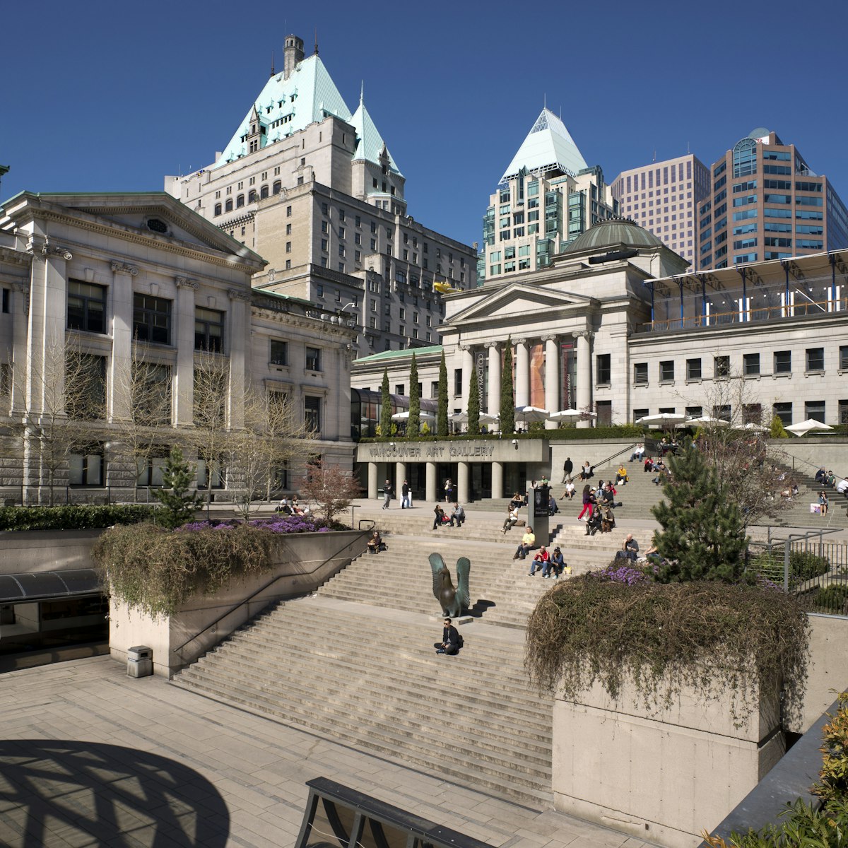 VANCOUVER - APRIL 12, 2014: Founded in 1931, Vancouver Art Gallery is the fifth-largest art gallery in Canada. Neoclassical building was designed by F. Rattenbury and  is located at 750 Hornby Street.
187310384
art, british, british columbia, building, canada, city, columbia, f.rattenbury, gallery, historic, hornby, hornby street, hotel, neoclassical, old, robson, square, stairs, street, vancouver, vancouver art gallery, vancouver b.c., vancouver bc, vancouver british columbia