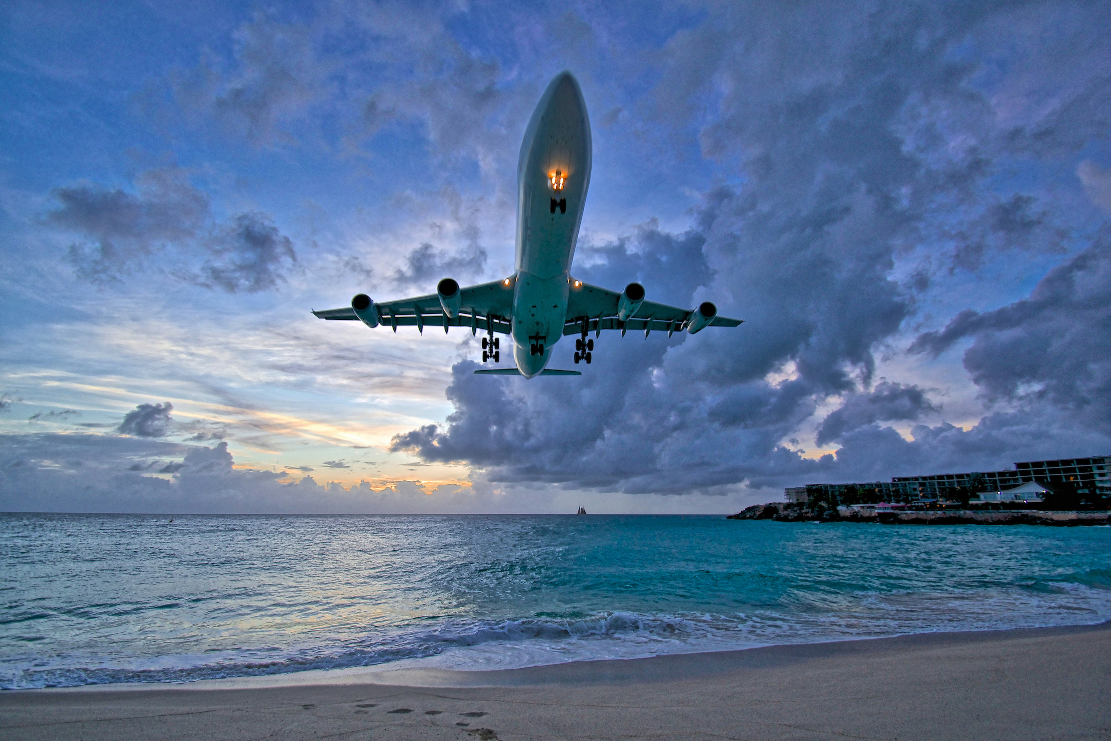 500px Photo ID: 89123731 - Air France A340 landing at Princess Juliana International Airport (PJIA) during Sunset on St.Maarten in the Caribbean