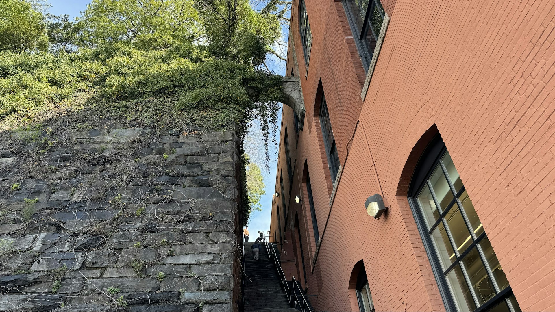 A narrow set of steps in Georgetown, DC – featured in "The Exorcist" 