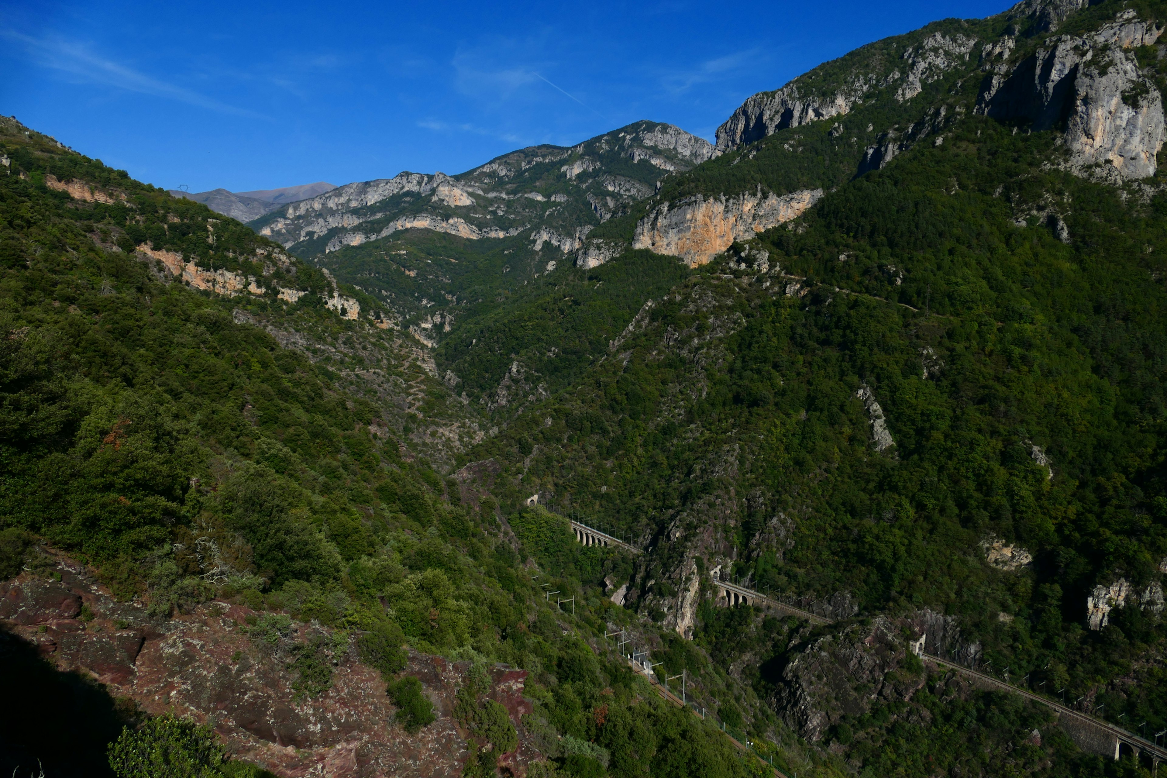 The Train des Merveilles railway line, between Saorge and Saint-Dalmas de Tence, Roya valley, Alpes-Maritimes