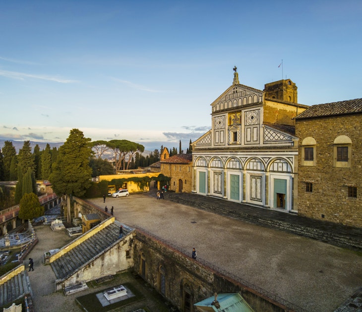 View of the facade of San Miniato church. The facade of San Miniato is one of the masterpieces of Florentine Romanesque architecture
1441920478