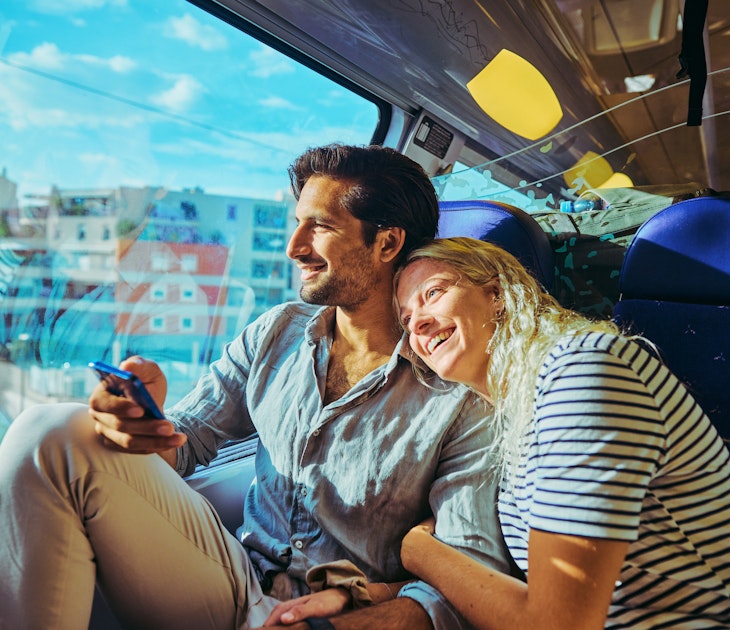 Young adult couple travelling by train in the south of France.
1724529694