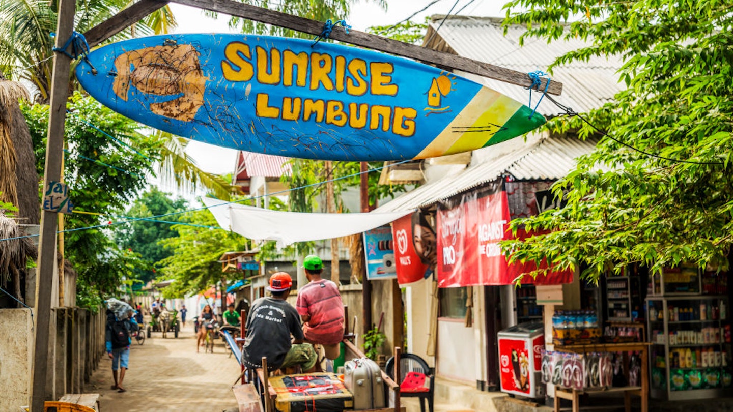 Streets Of Gili Trawangan, An Island Located In Between Bali And Lombok Island. Gili Trawangan, Indonesia. (Photo by: Luis Martinez/Design Pics Editorial/Universal Images Group via Getty Images)
1912158291
boat, building, color, colour, display, for, goods, group, less, resort, shop, transport, tropical, urban