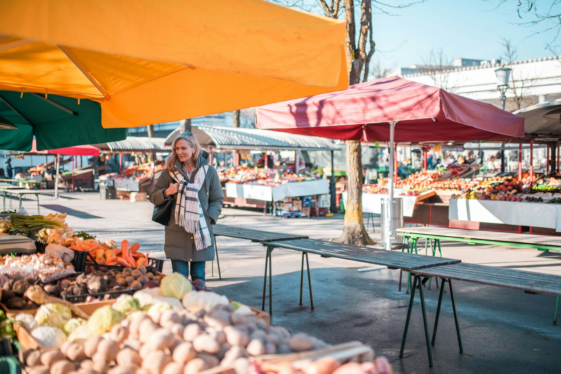 The outdoor market in Ljubljana, Slovenia
