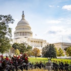 The US Capitol Building in the background with flowering gardens in the foreground. This angular view presents a beautiful alternative to the more standard straight on views often seen while still keeping it very clear that this is the SU Capitol Building.
982301414