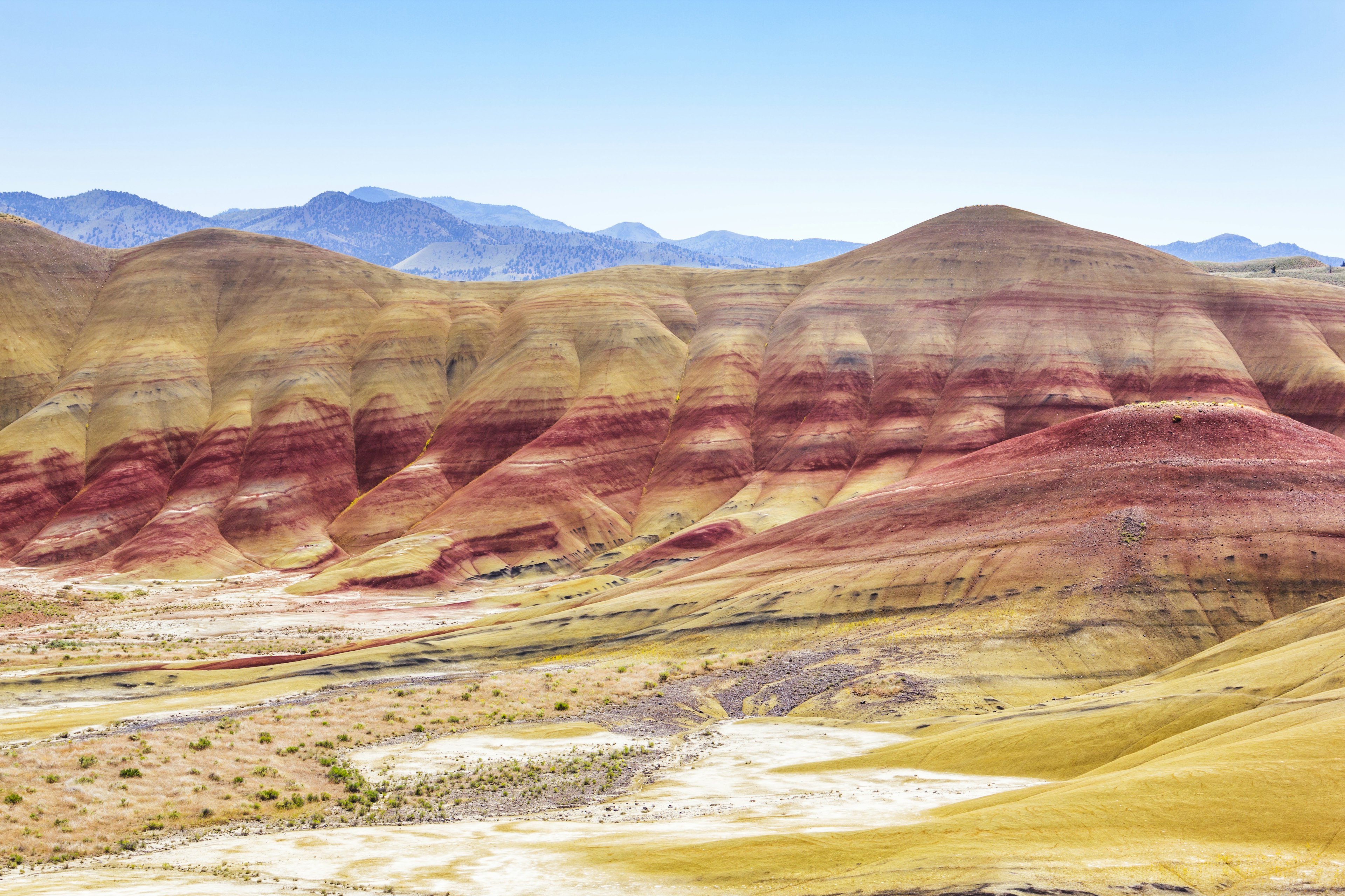 Hills that are striped with pastel colors