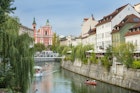 Lonely Planet Magazine, Issue114, June 2018, Slovenia, Canal, Drooping trees, Franciscan Church, Kayak
Boats and paddle boarders travel down the tree-lined Ljubljanica River, which flows through the centre of Ljubljana.
