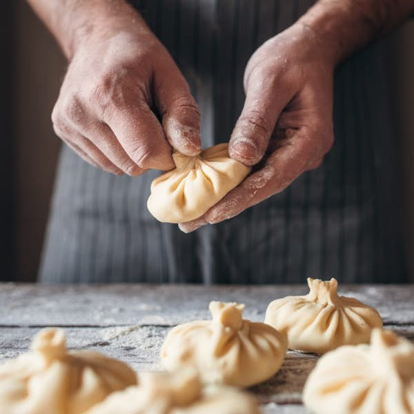 Making homemade dumplings