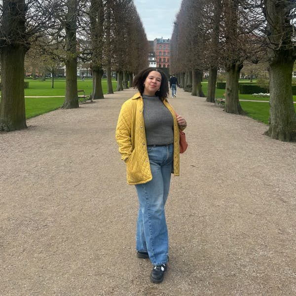 The writer in a park in Copenhagen