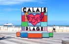 Calais, France - August 2, 2022: "Calais La Plage" totem located on the embankment of the beach of Calais, in the north of France; Shutterstock ID 2279816107; GL: 65050; netsuite: Online ed; full: Calais first time guide; name: Claire N
2279816107