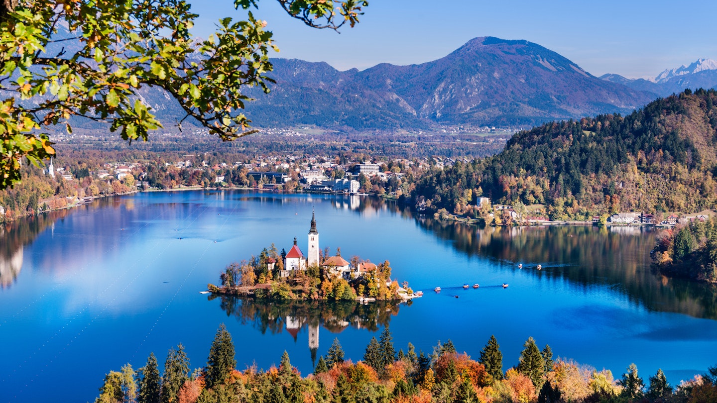 Bled, Slovenia - Panoramic aerial view of Lake Bled with Church of the Assumption of Maria, traditional Pletna boats at autumn background; Shutterstock ID 764501962; GL: 65050; netsuite: Online ed; full: Slovenia things to know; name: Claire N
764501962