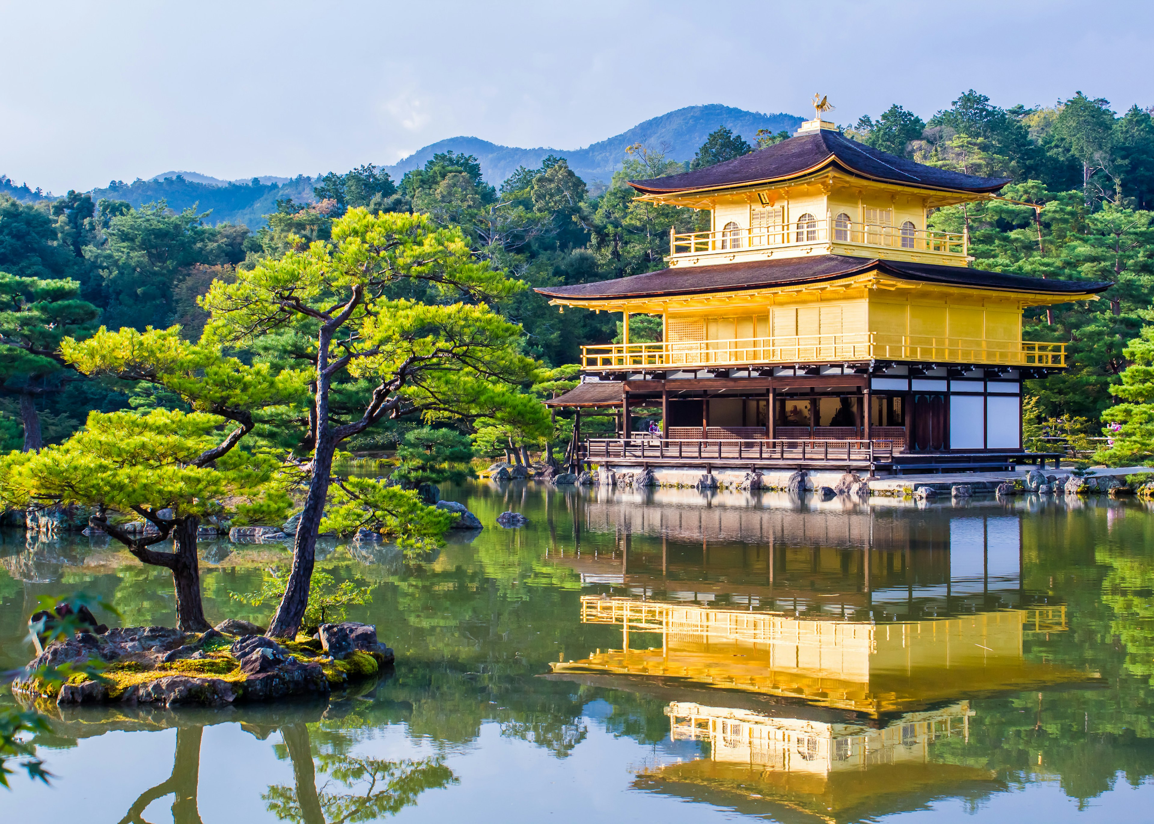 Gold exterior of the Kinkaku-ji (Golden Pavilion), a Zen Buddhist temple in Kyoto, Japan