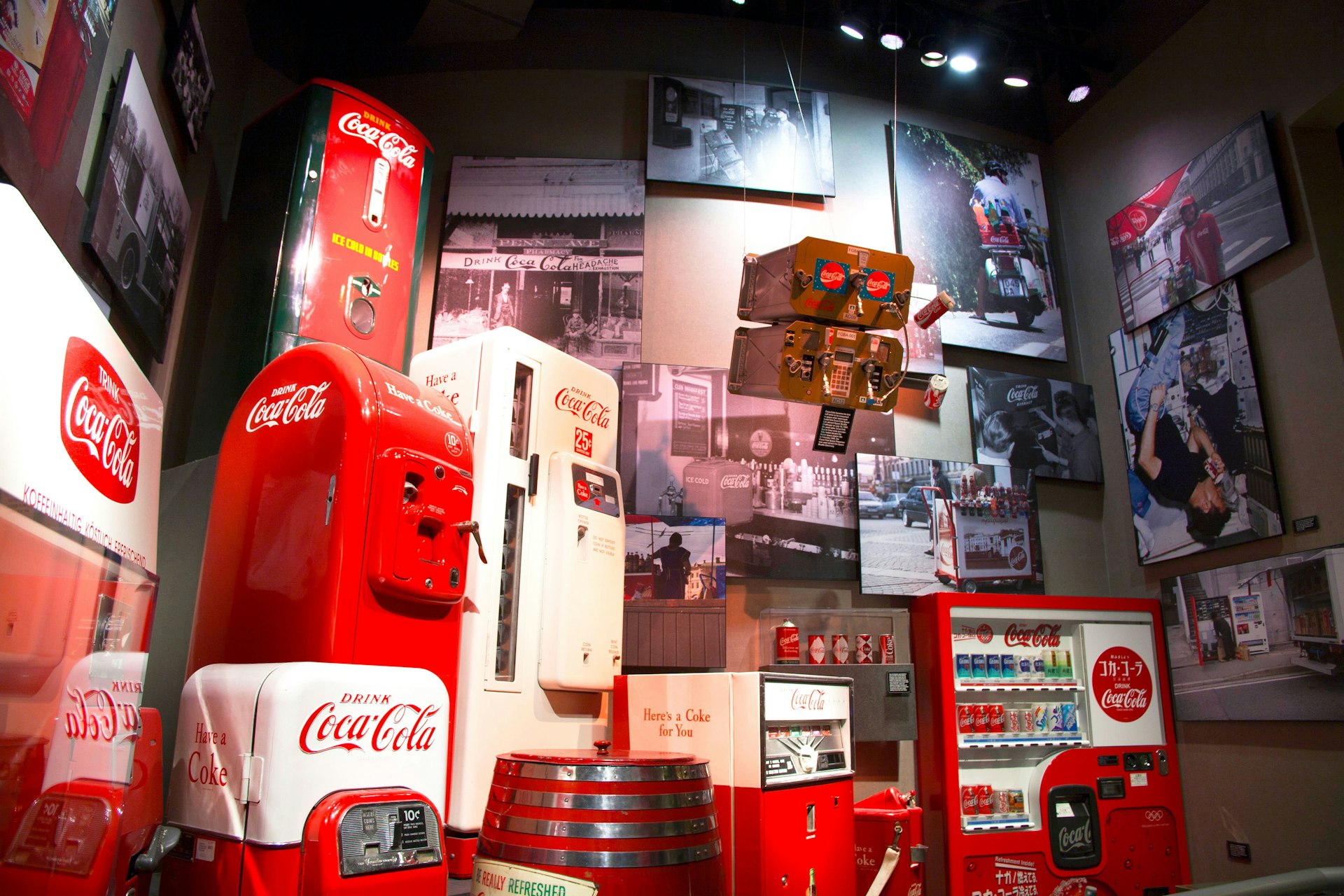 Coca-Cola memorabilia from around the world at the World of Coca-Cola museum in Atlanta.