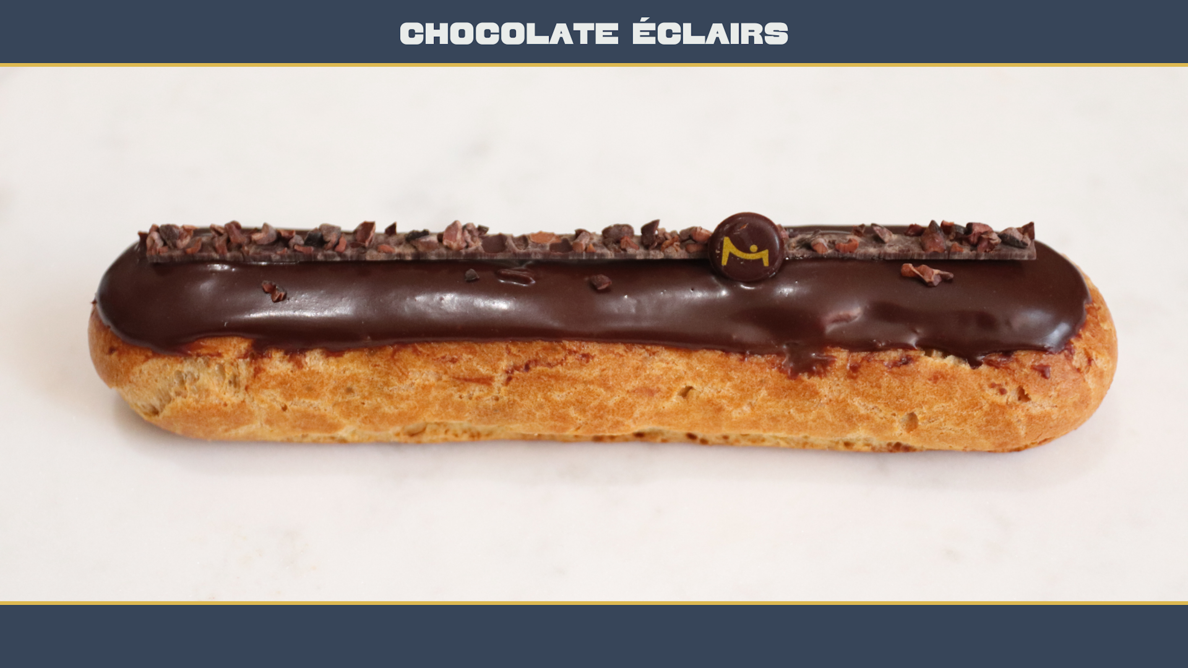 A chocolate eclair