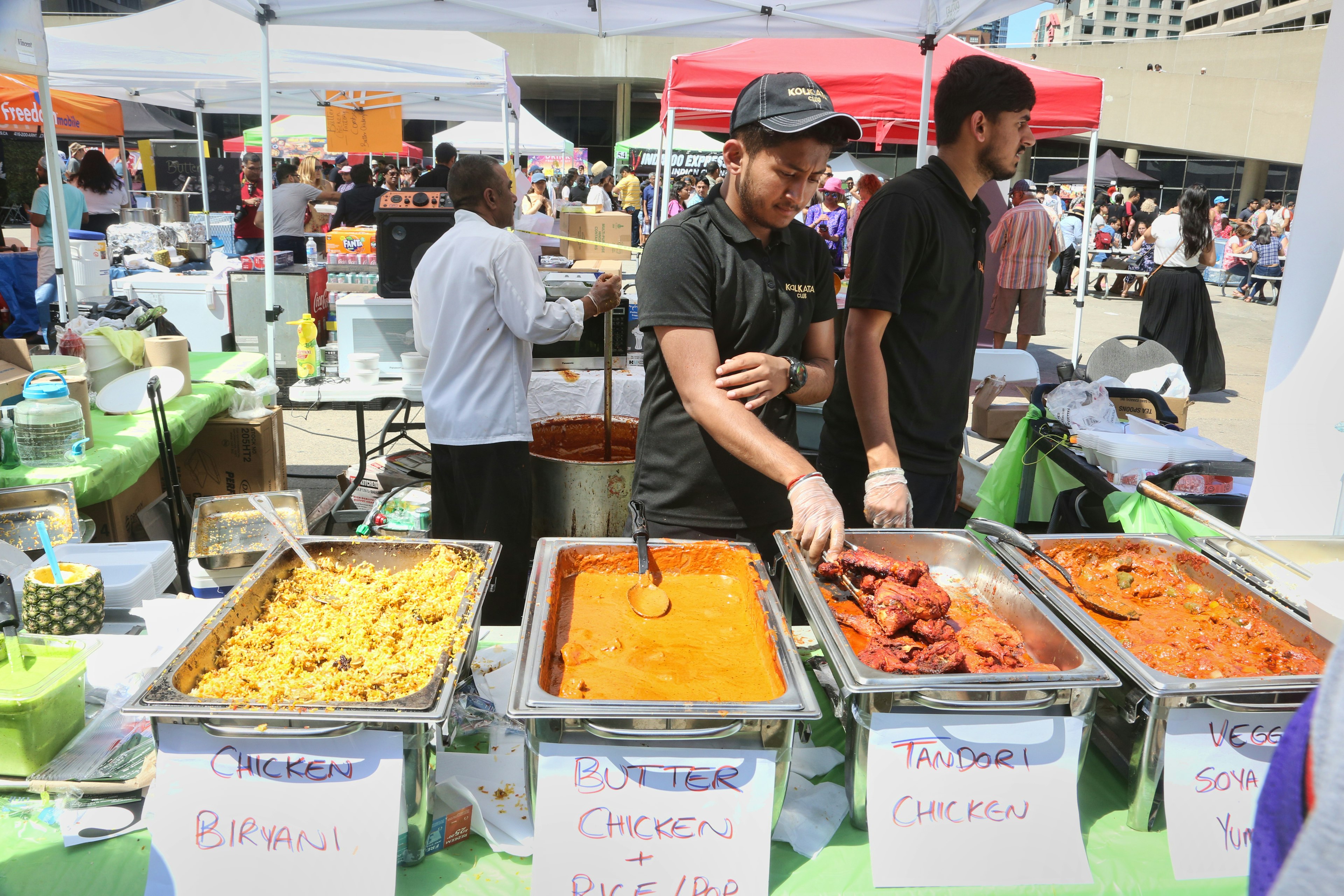 Food vendors at the Taste of India festival, Nathan Philips Square, Toronto, Ontario, Canada