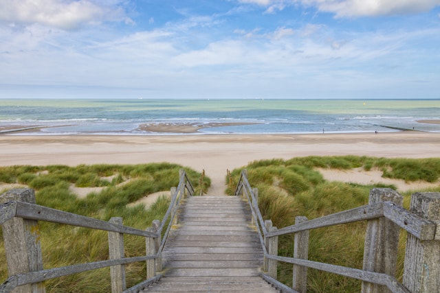 Stairs to Blankenberge beach, Belgium