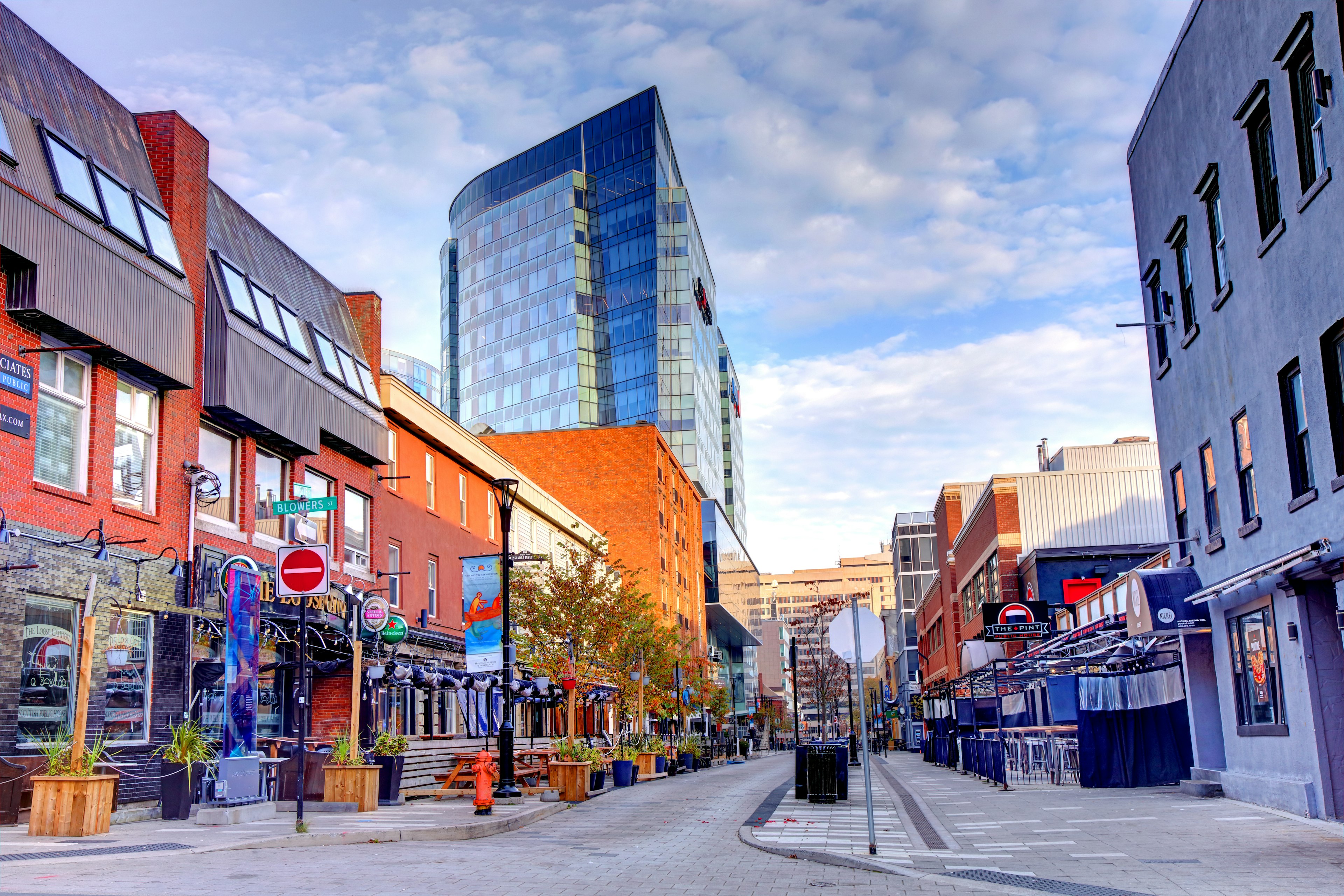 Argyle Street in Halifax, Nova Scotia, lined with bars and restaurants